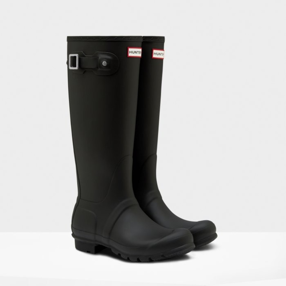Hunter Original Tall Rain Boots Matte Black NEW